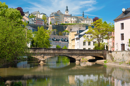 View of Luxembourg city in a sunny summer dayの写真素材