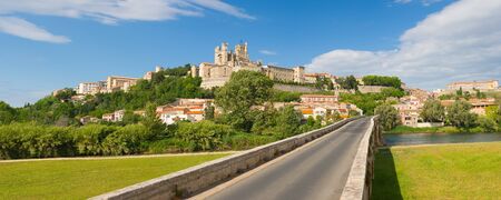Panorama of Beziers in a summer dayの写真素材