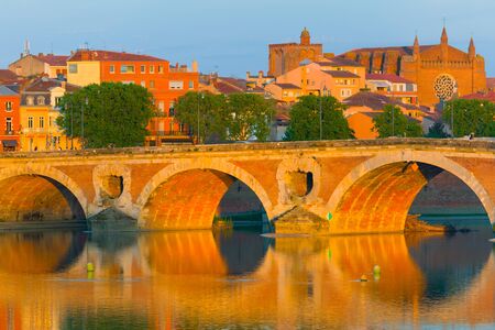 View of Toulouse in a summer eveningの写真素材