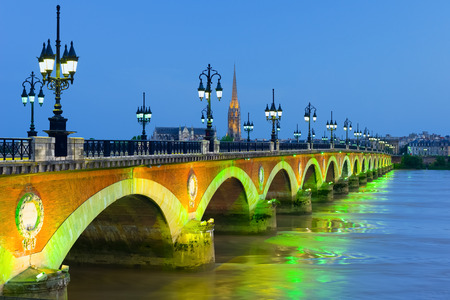 View of Bordeaux in a summer nightの写真素材