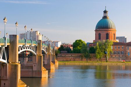 Cityscape of Toulouse in a summer eveningの写真素材