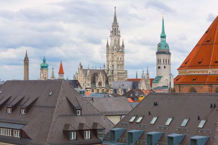 View of Munich in a cloudy summer dayの写真素材