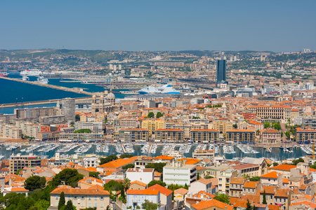Cityscape of Marseille at a sunny summer dayの写真素材