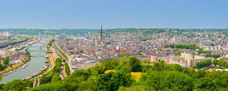 Panorama of Rouen at a summer dayの写真素材