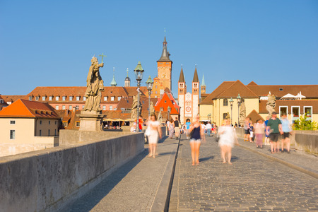 View of Wurzburg at sunset timeの写真素材