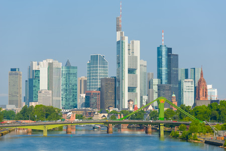Cityscape of Frankfurt at a summer dayの写真素材