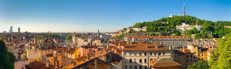 Panorama of Lyon in a sunny summer dayの写真素材