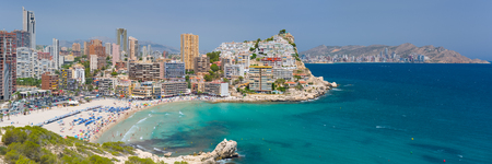 Panorama of scenic bay in Benidorm in a summer dayの写真素材