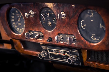 Retro interior old automobileの写真素材