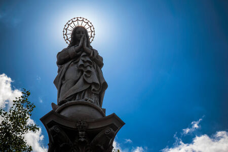 Virgin Mary statue in Budapest, Hungaryの写真素材
