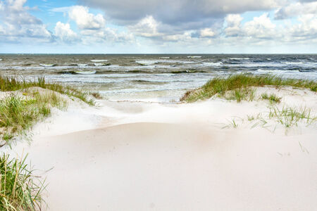 Sand dunes on the Baltic sea coastline in Nida. Lithuaniaの写真素材
