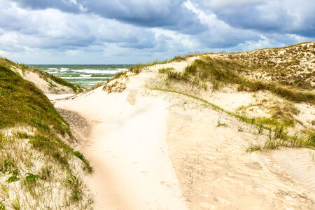Sand dunes on the Baltic sea coastline in Nida. Lithuaniaの写真素材
