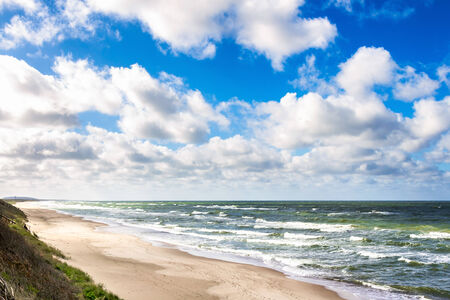 View to Baltic Sea Costline  Curonian Spit, Nida, Neringa, Lithuaniaの写真素材