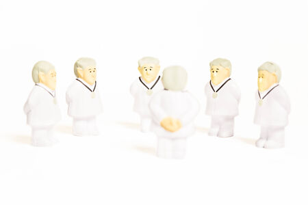 Doctors characters on white background. Medical negotiation or consulting conceptの写真素材