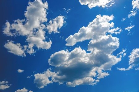 White clouds on blue sky backgroundの写真素材