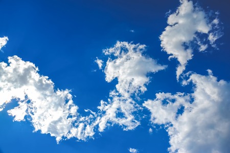White clouds on blue sky backgroundの写真素材