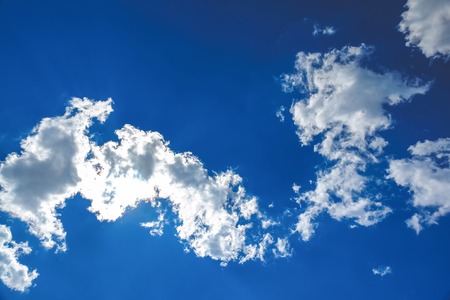 White clouds on blue sky backgroundの写真素材