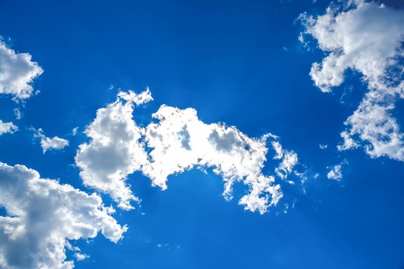 White clouds on blue sky backgroundの写真素材