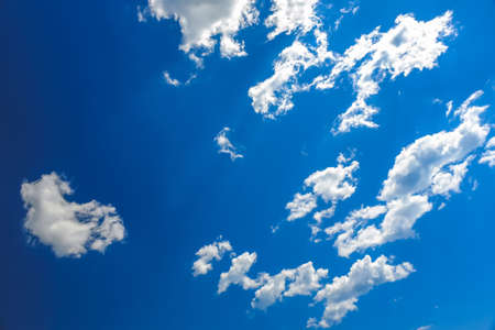 White clouds on blue sky backgroundの写真素材