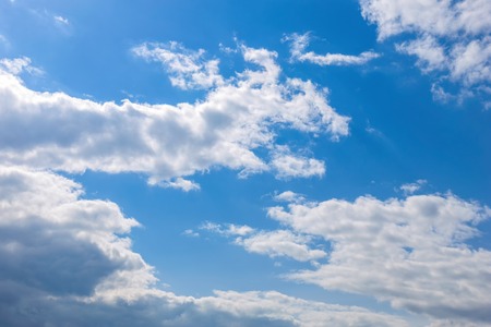 White clouds on blue sky backgroundの写真素材