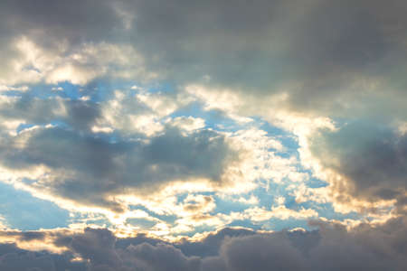 Clouds at sunset on sky backgroundの写真素材