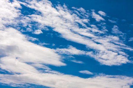 White clouds on blue sky background