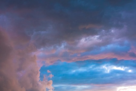 Natural dramatic sky with stormy cloudsの写真素材