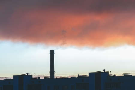 Clouds on sky background at sunsetの写真素材