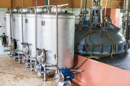 Tank equipment. Pharmaceutical and chemical industry. Manufacture on plantの写真素材
