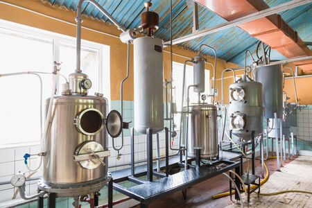 Tank equipment. Pharmaceutical and chemical industry. Manufacture on plantの写真素材