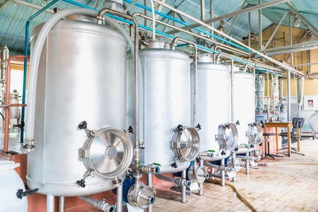 Tank equipment. Pharmaceutical and chemical industry. Manufacture on plantの写真素材