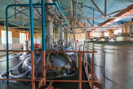 Tank equipment. Pharmaceutical and chemical industry. Manufacture on plantの写真素材