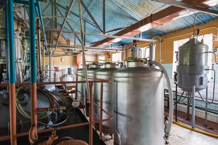 Tank equipment. Pharmaceutical and chemical industry. Manufacture on plantの写真素材