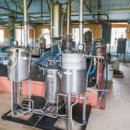 Tank equipment. Pharmaceutical and chemical industry. Manufacture on plantの写真素材