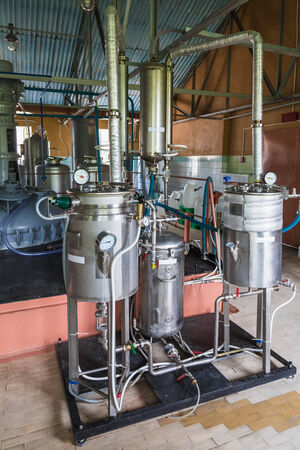 Tank equipment. Pharmaceutical and chemical industry. Manufacture on plantの写真素材