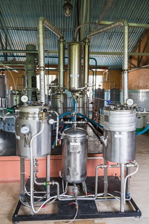 Tank equipment. Pharmaceutical and chemical industry. Manufacture on plantの写真素材