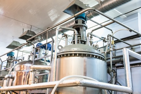 Tank equipment. Pharmaceutical and chemical industry. Manufacture on plantの写真素材