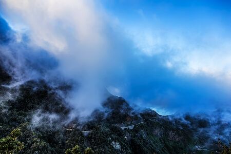 Clouds and mountains landscape in Tenerife island, Spainの写真素材