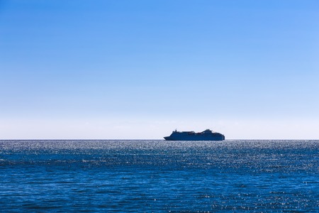 Cruise ship or liner in the open Atlantic oceanの写真素材
