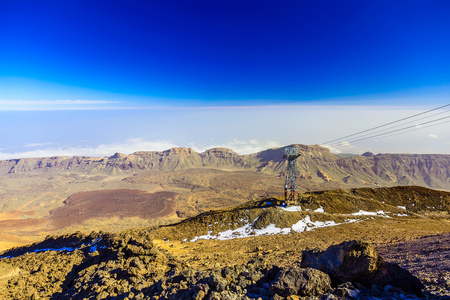 Cableway or Funicular on Teide National Park on Tenerife Canary Island in Spainの写真素材