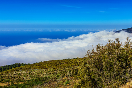 Landscape with Blue Sky and Clounds on Tenerife Island in Spain at Dayの写真素材