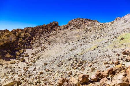 View on Teide Volcano Crater in Tenerife Canary Island in Spainの写真素材