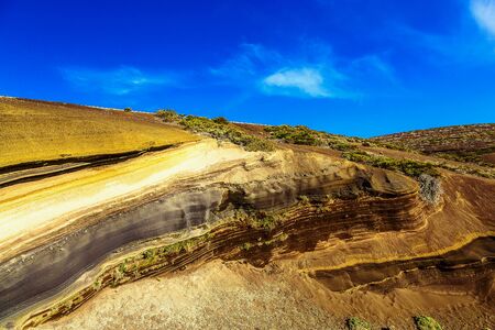 Multi Layered Rock Nature Background on Tenerife Canary Island in Spainの写真素材