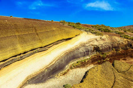 Multi Layered Rock Nature Background on Tenerife Canary Island in Spainの写真素材