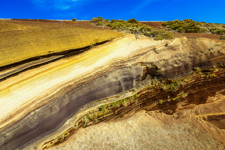 Multi Layered Rock Nature Background on Tenerife Canary Island in Spainの写真素材