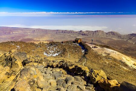 View on Teide National Park Landscape from Top of Volcano and the highest place in Europe on Tenerife Canary Island in Spainの写真素材