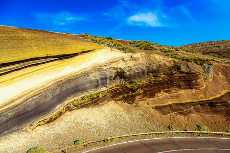 Multi Layered Rock Nature Background on Tenerife Canary Island in Spainの写真素材