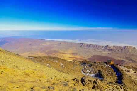 View on Teide National Park Landscape from Top of Volcano and the highest place in Europe on Tenerife Canary Island in Spainの写真素材