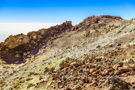 View on Teide Volcano Crater in Tenerife Canary Island in Spainの写真素材