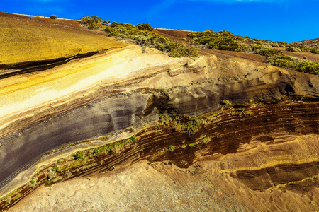Multi Layered Rock Nature Background on Tenerife Canary Island in Spainの写真素材